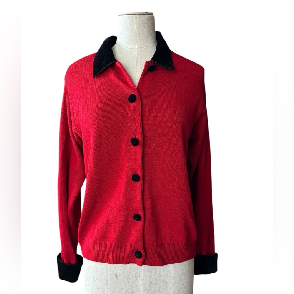 vintage Norton McNaughton red button up sweater